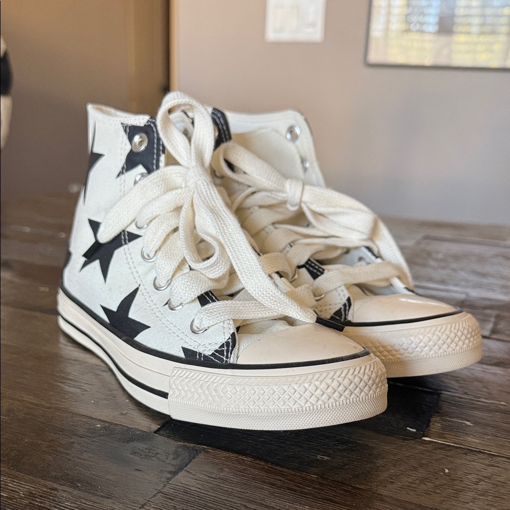 NWOT! Converse High-Top Sneakers with Black Stars